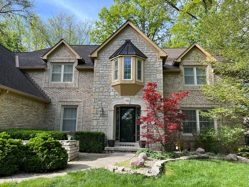 Power wash: two-story house