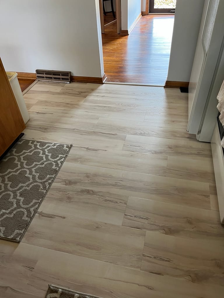Laminate flooring install and refinished hardwood floors